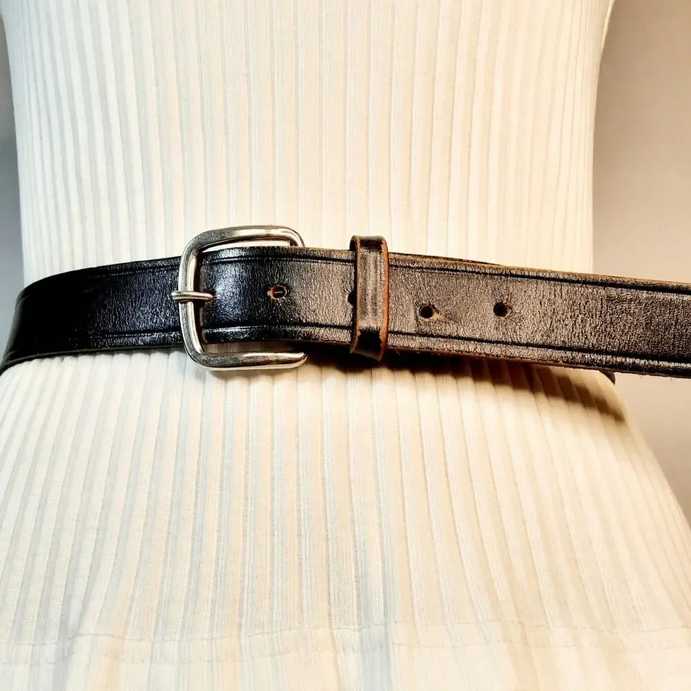 Distressed Vintage US Postal Approved Uniform Work Belt 30 Top Grain Leather